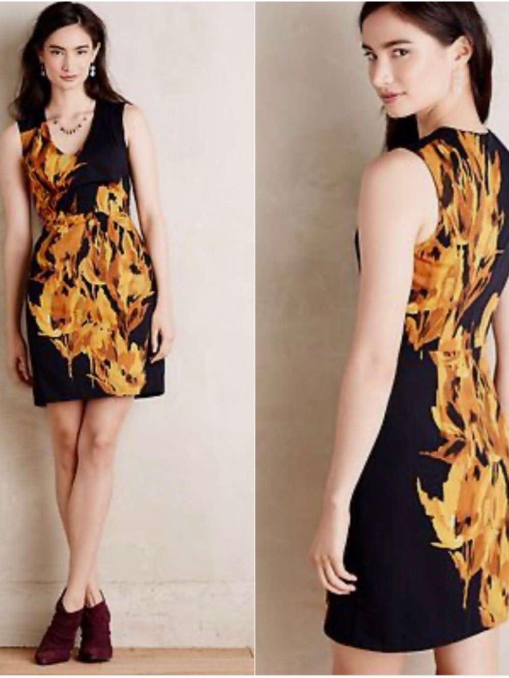 🆕 Anthropologie Firebloom Sheath By Tabitha Mini Dress Bold Floral Print Sz. 6